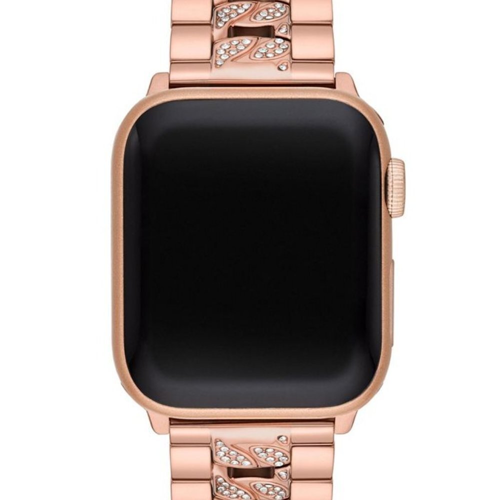 MICHAEL KORS Rose Gold-Tone Stainless Steel Curb Chain Band for Apple Wa… - Picture 2 of 3